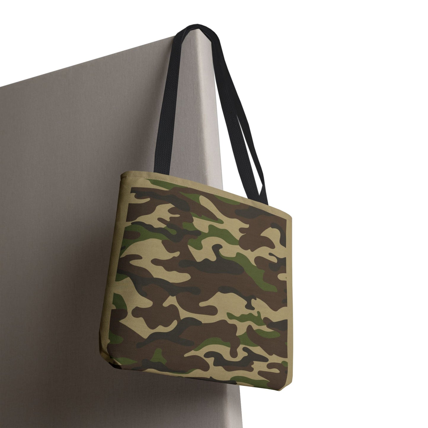 Camo Canvas Tote Bag — Dual Sided Camouflage w/ Black Handle