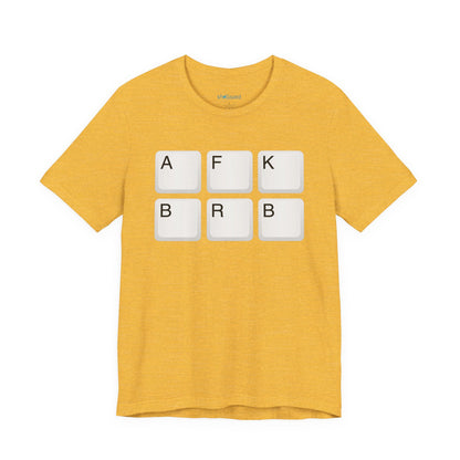 "AFK BRB" T-Shirt — Gamer Humor Keyboard Keys Graphic Tee