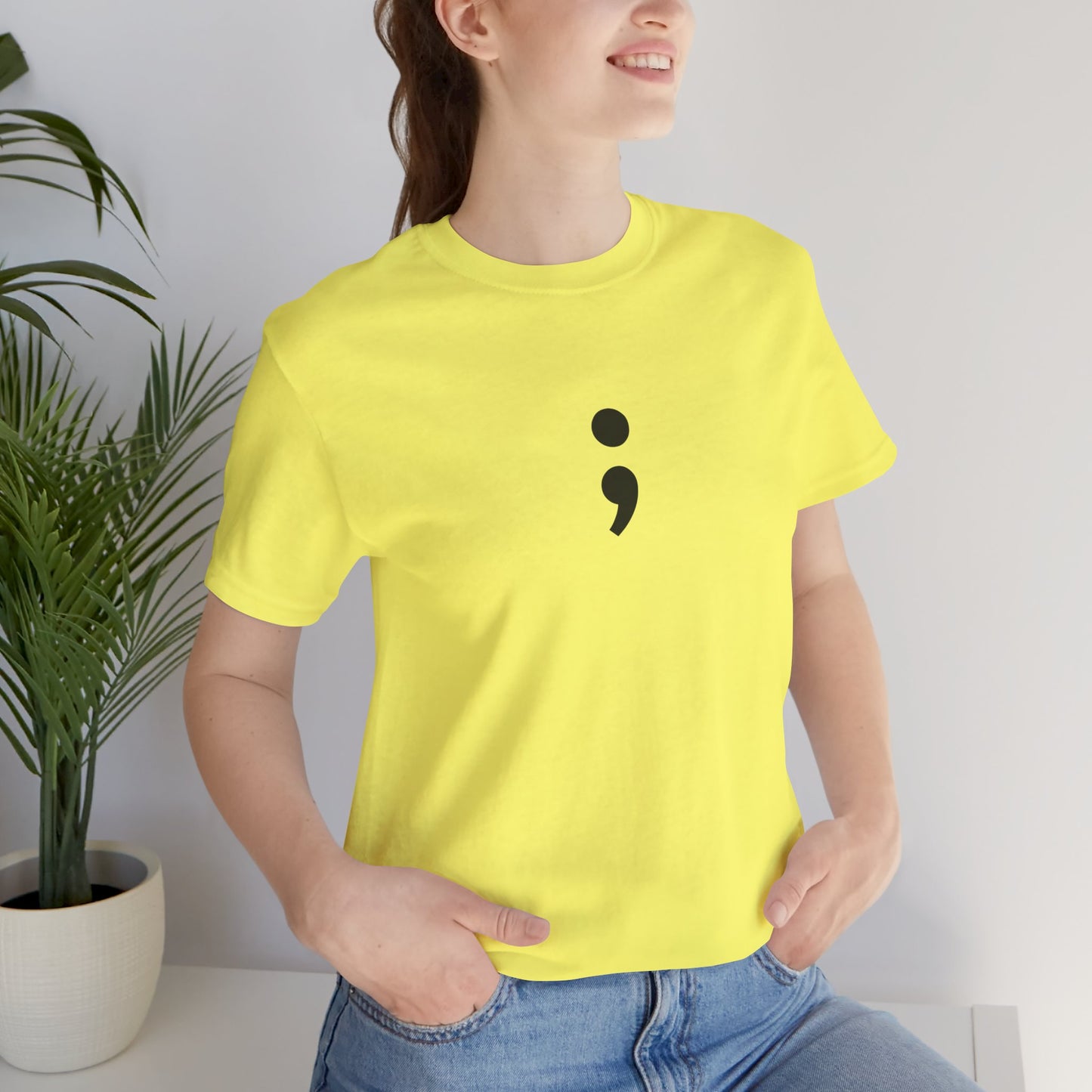 Semicolon Minimalist Tee — Mental Health Awareness T-Shirt