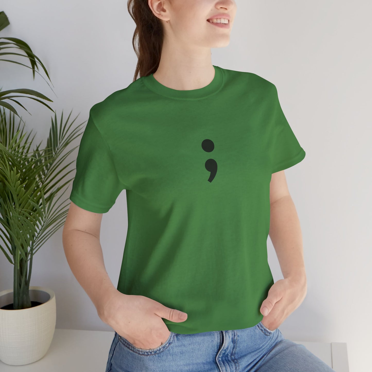 Semicolon Minimalist Tee — Mental Health Awareness T-Shirt