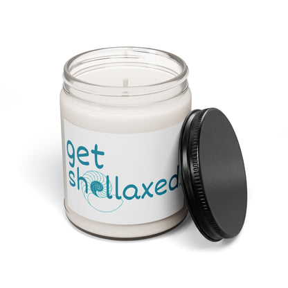 "Get Shellaxed" Scented Soy Candle — 9oz Relaxing Coastal Vibes Candle