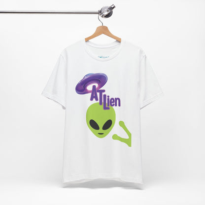 ATL Alien Graphic T-Shirt – Green Alien & Purple UFO Tee