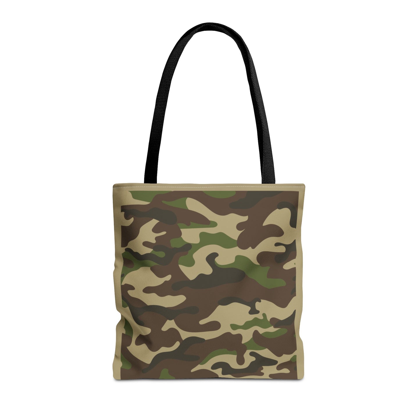 Camo Canvas Tote Bag — Dual Sided Camouflage w/ Black Handle