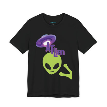 ATL Alien Graphic T-Shirt – Green Alien & Purple UFO Tee