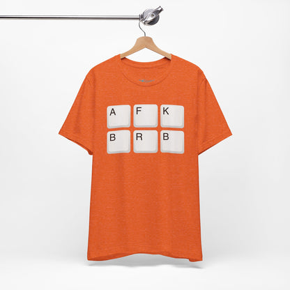 "AFK BRB" T-Shirt — Gamer Humor Keyboard Keys Graphic Tee