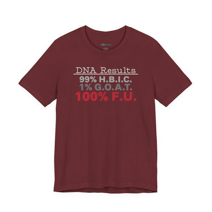 DNA Results — "99% H.B.I.C. 1% G.O.A.T. 100% F.U." Graphic T‑Shirt