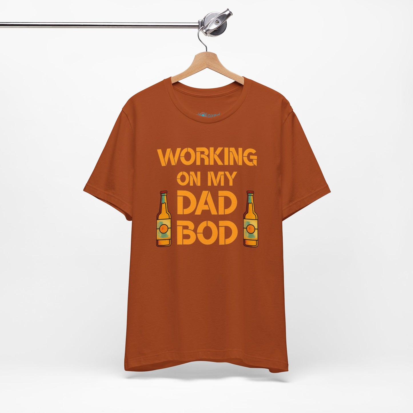 "Working On My Dad Bod" Funny Father's Day Tee with Beer Graphic