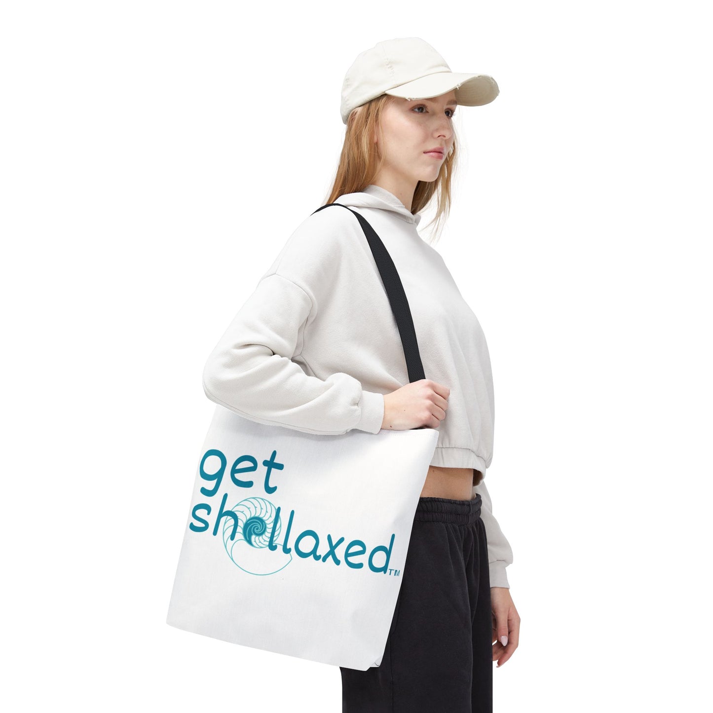 "Get Shellaxed" Nautical Seashell Tote Bag