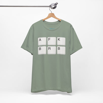 "AFK BRB" T-Shirt — Gamer Humor Keyboard Keys Graphic Tee
