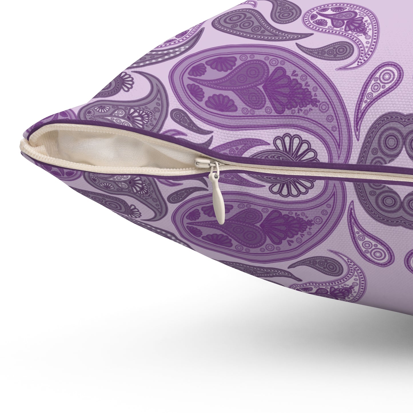 Purple Paisley Decorative Pillow — Lavender Throw Cushion