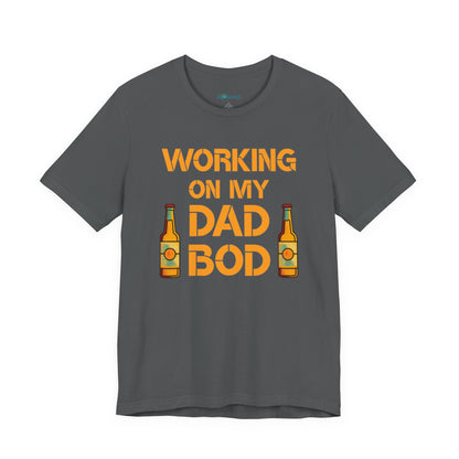 "Working On My Dad Bod" Funny Father's Day Tee with Beer Graphic