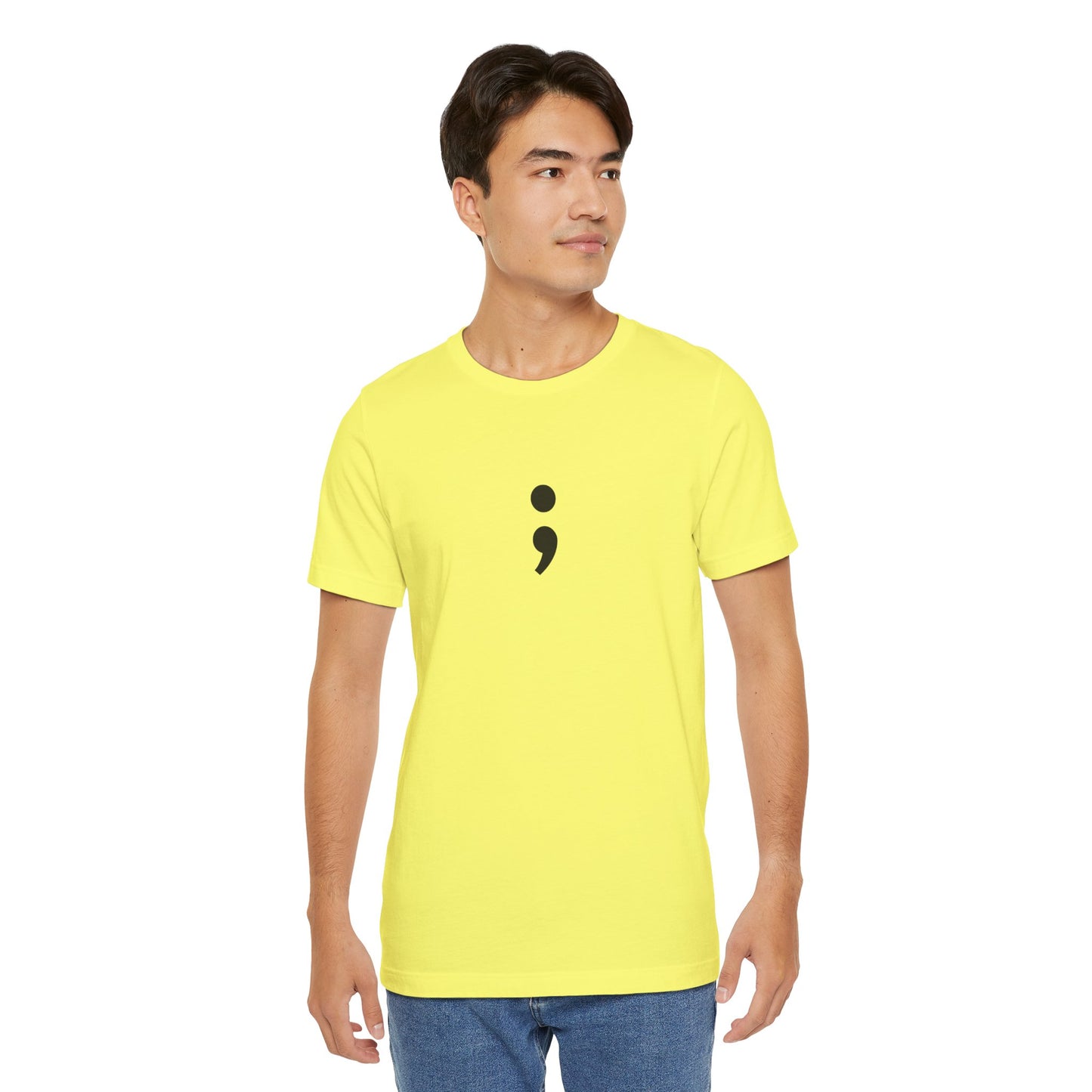 Semicolon Minimalist Tee — Mental Health Awareness T-Shirt