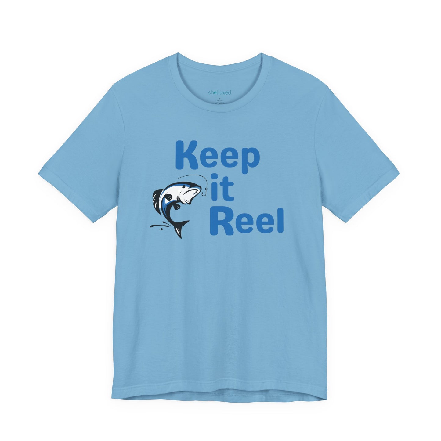 "Keep It Reel" Fishing T-Shirt — Funny Angler Tee with Jumping Fish Design