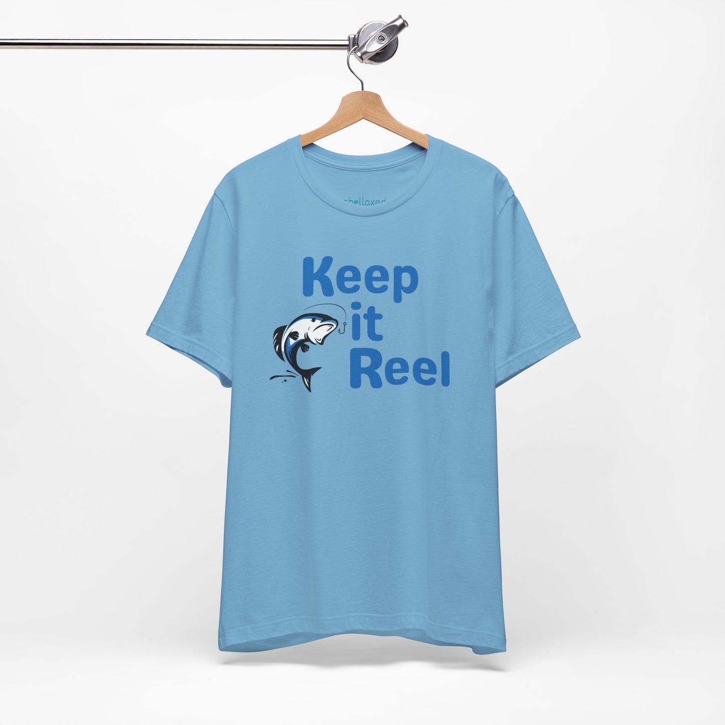 "Keep It Reel" Fishing T-Shirt — Funny Angler Tee with Jumping Fish Design
