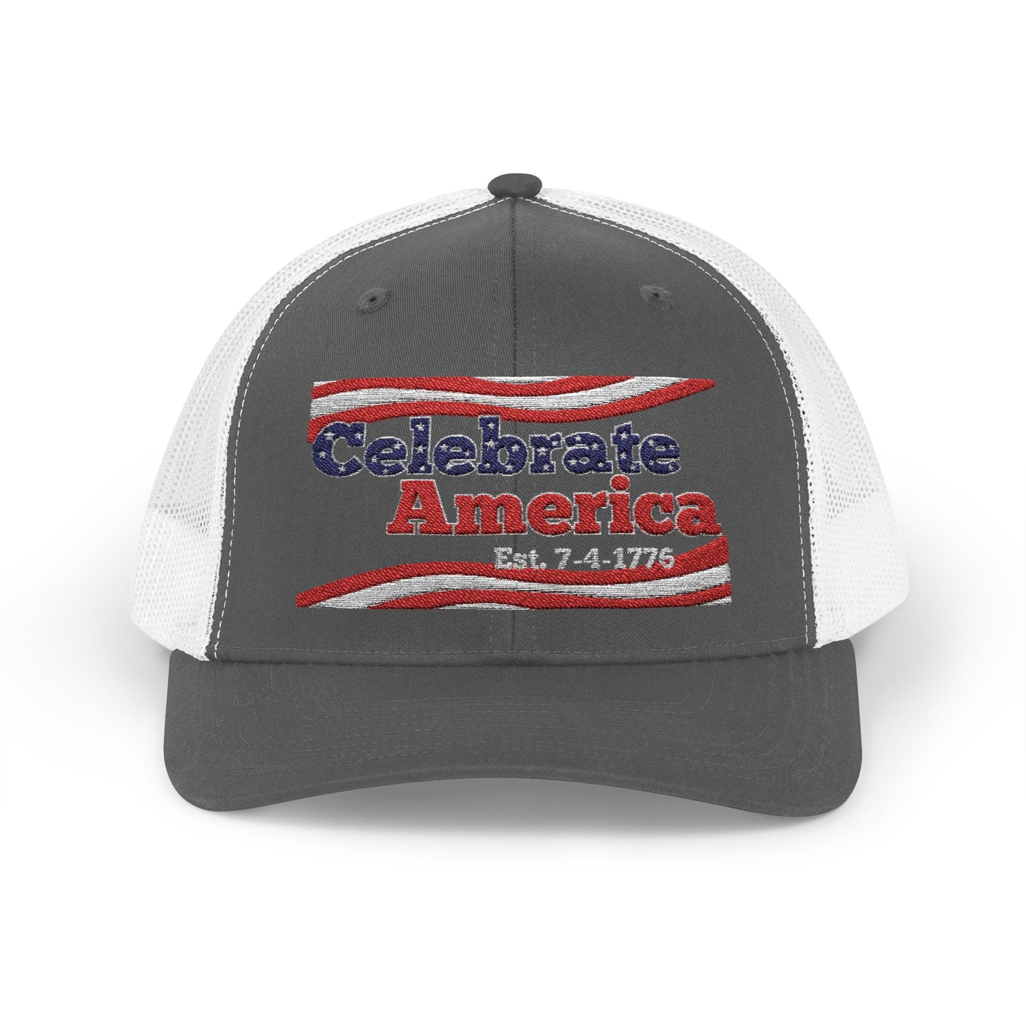 "Celebrate America" – Patriotic July 4th Trucker Hat