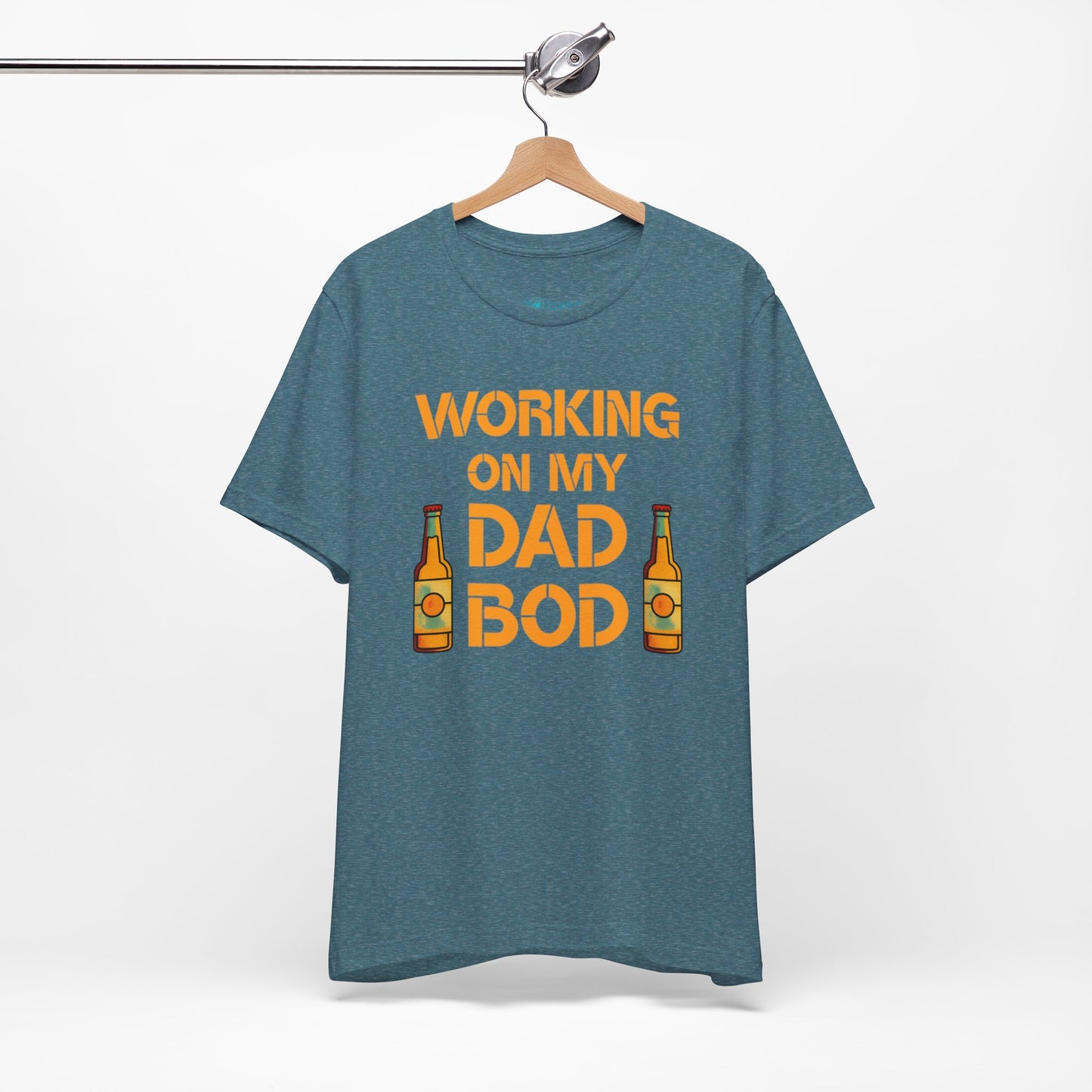 "Working On My Dad Bod" Funny Father's Day Tee with Beer Graphic