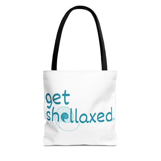 "Get Shellaxed" Nautical Seashell Tote Bag