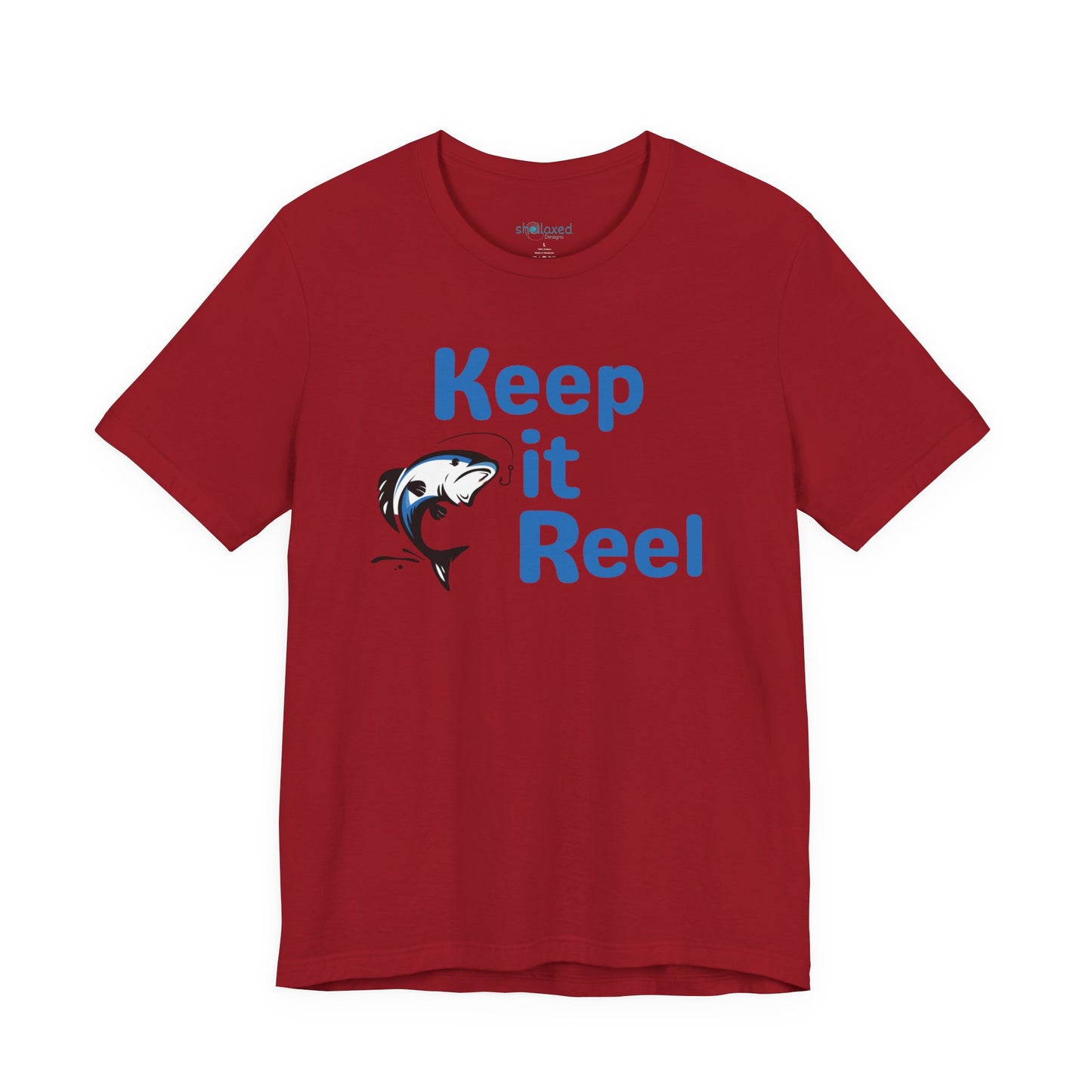 "Keep It Reel" Fishing T-Shirt — Funny Angler Tee with Jumping Fish Design