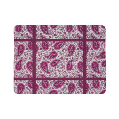 Burgundy Paisley Sherpa Fleece Blanket – Cozy Throw for Home
