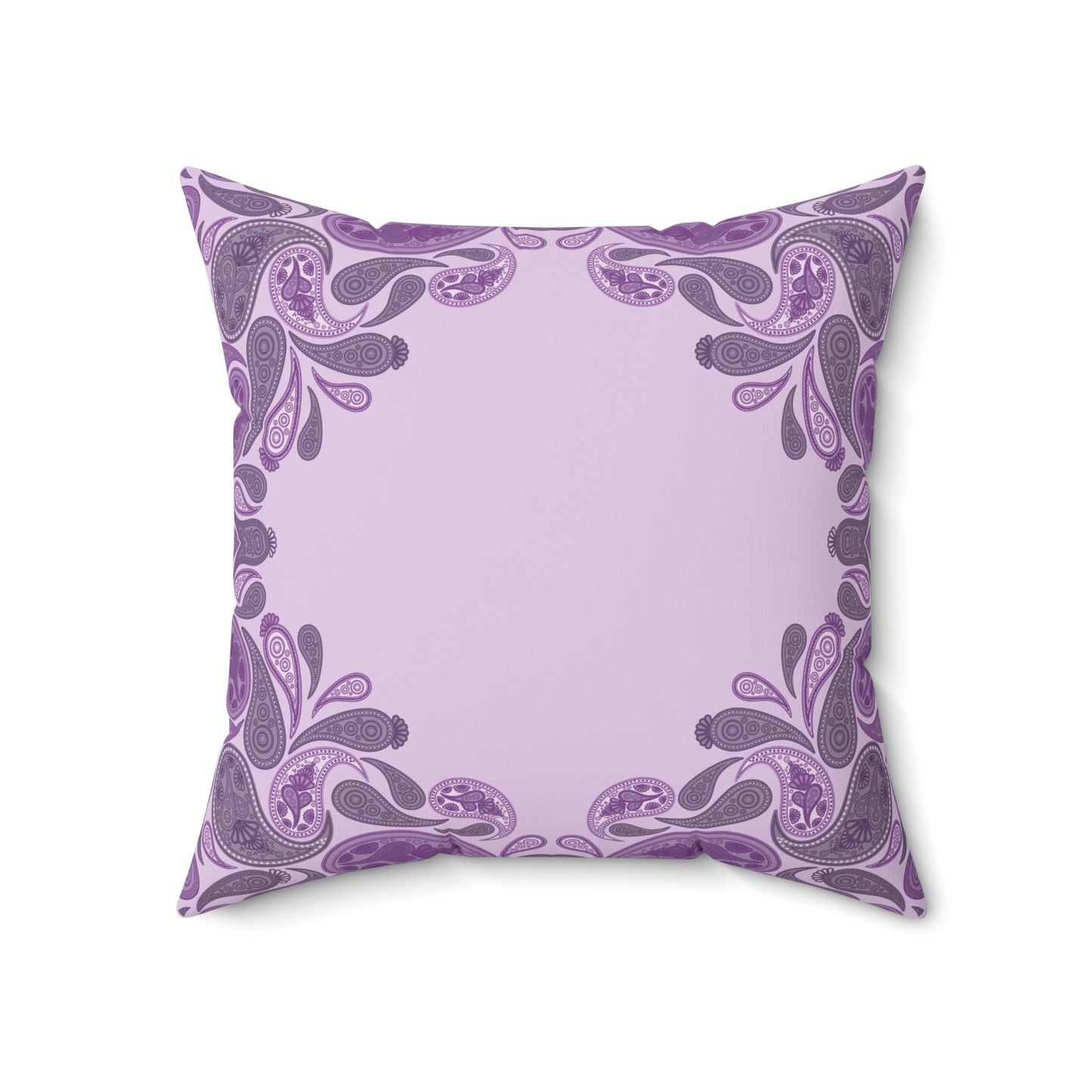 Purple Paisley Decorative Pillow — Lavender Throw Cushion