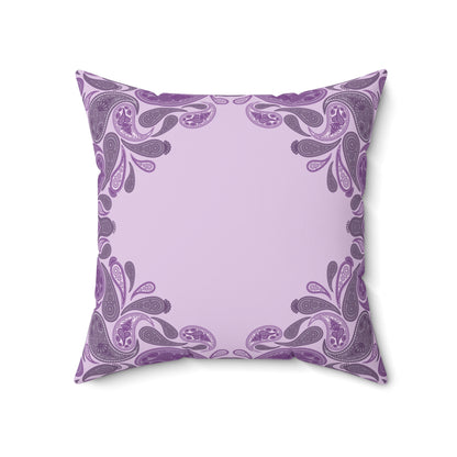Purple Paisley Decorative Pillow — Lavender Throw Cushion