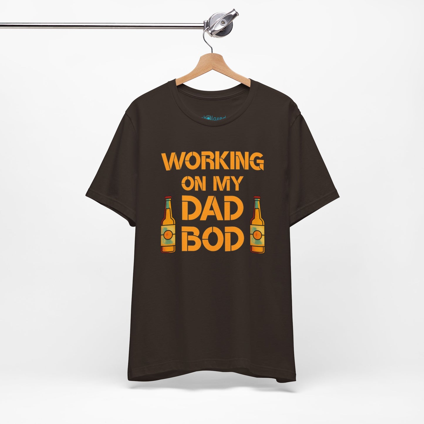 "Working On My Dad Bod" Funny Father's Day Tee with Beer Graphic