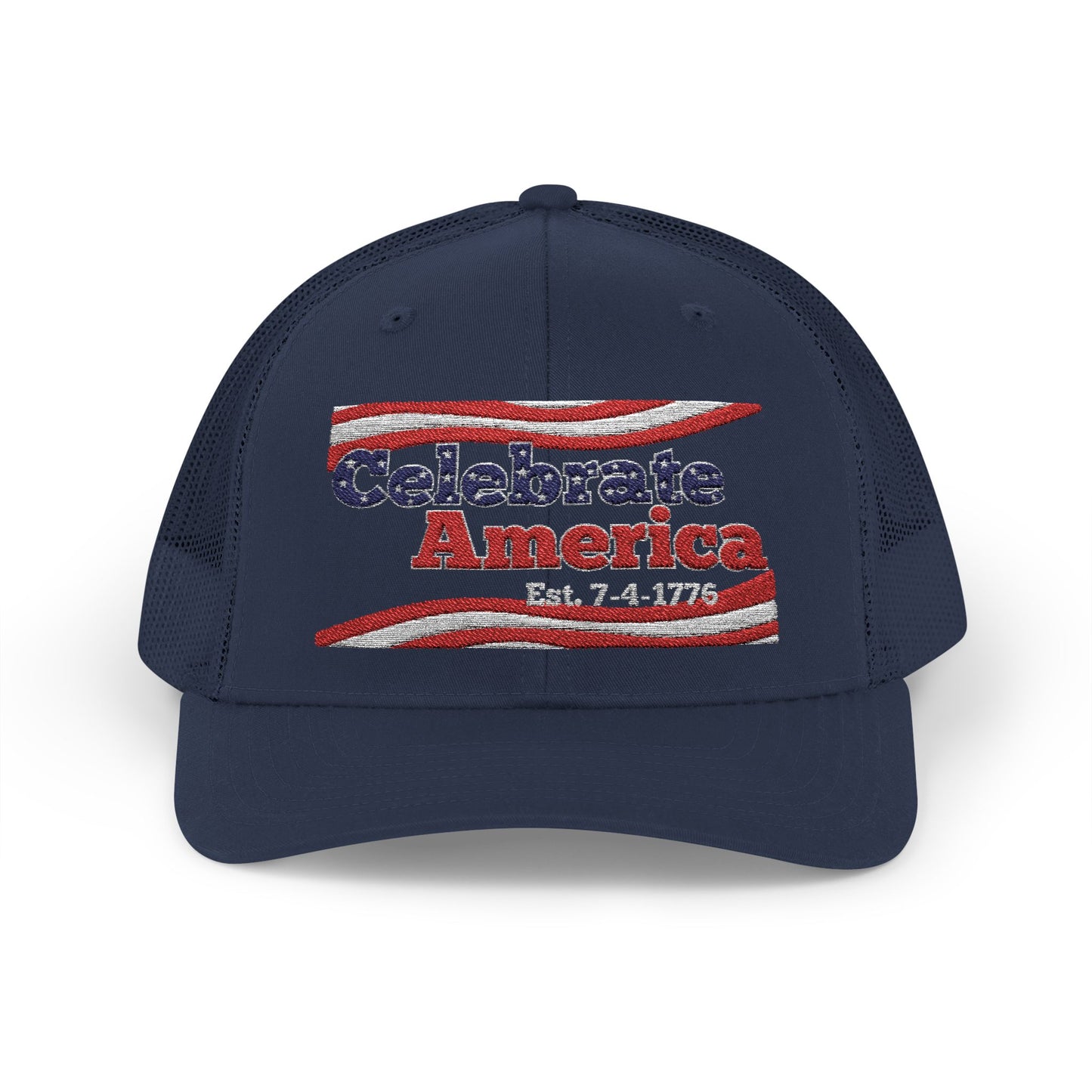 "Celebrate America" – Patriotic July 4th Trucker Hat