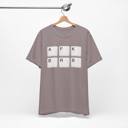 "AFK BRB" T-Shirt — Gamer Humor Keyboard Keys Graphic Tee
