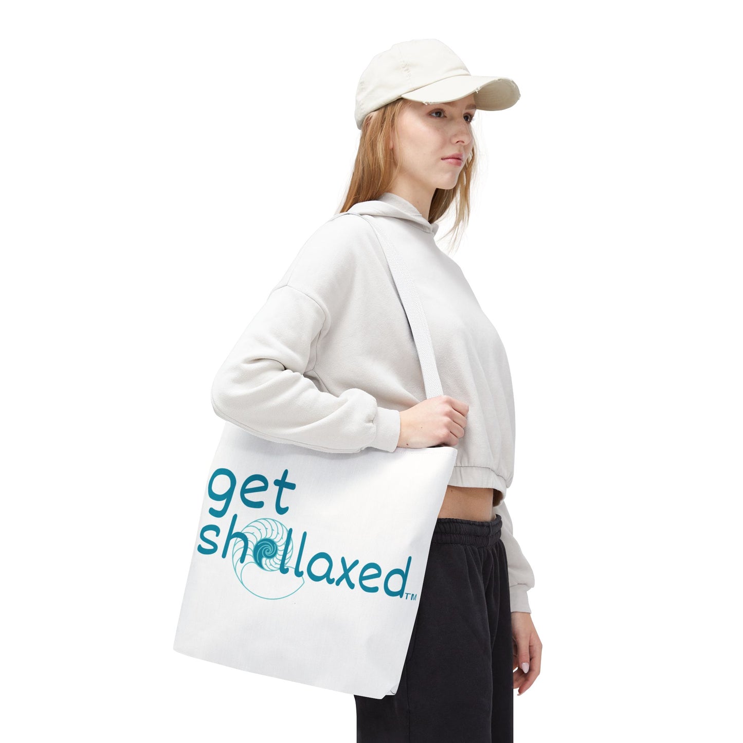 "Get Shellaxed" Nautical Seashell Tote Bag