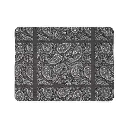 Gray Paisley Sherpa Fleece Blanket – Cozy Throw for Home