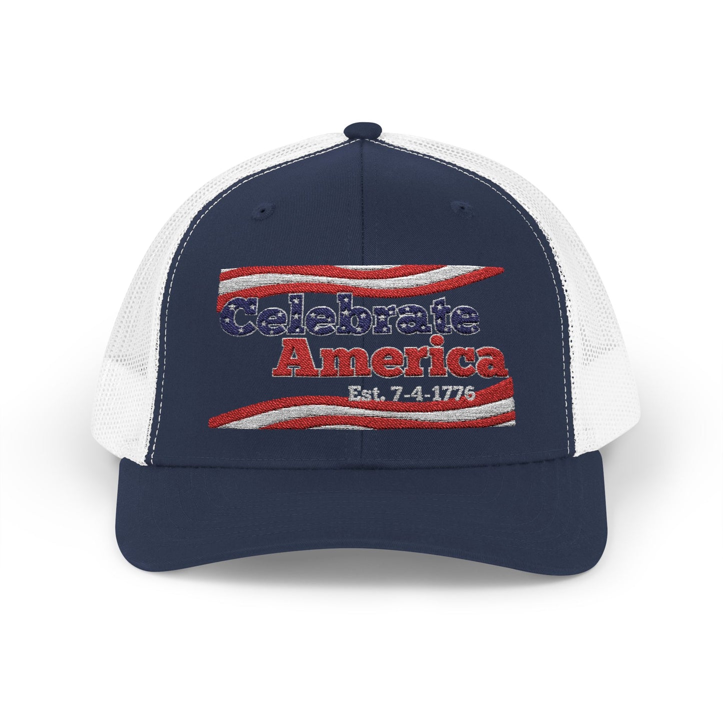 "Celebrate America" – Patriotic July 4th Trucker Hat