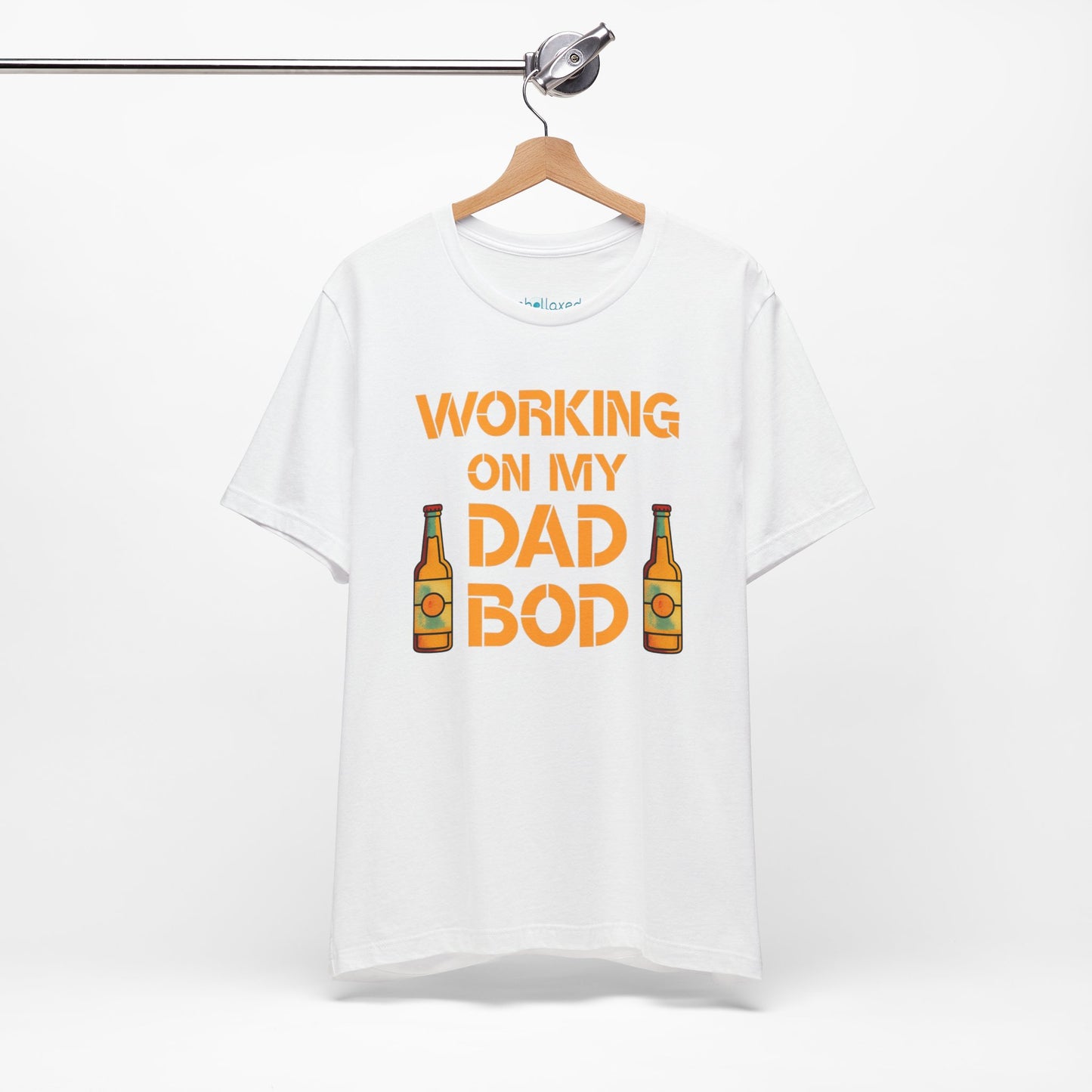 "Working On My Dad Bod" Funny Father's Day Tee with Beer Graphic