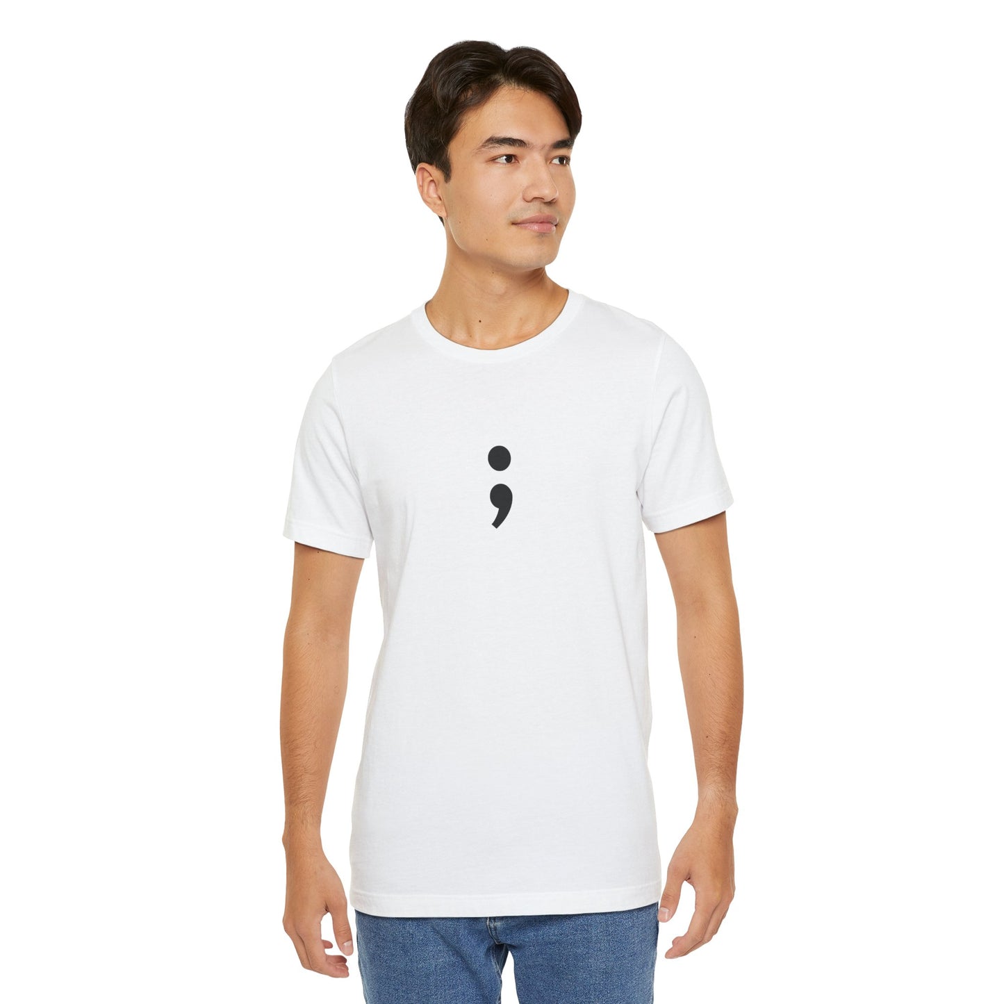 Semicolon Minimalist Tee — Mental Health Awareness T-Shirt