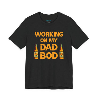 "Working On My Dad Bod" Funny Father's Day Tee with Beer Graphic