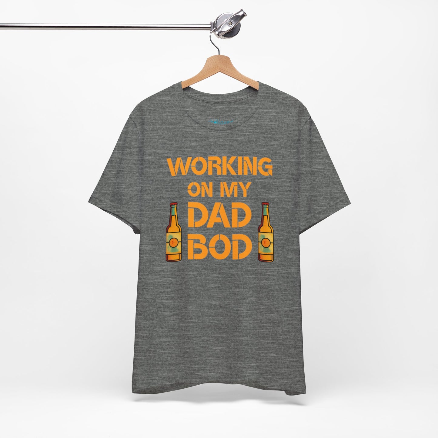 "Working On My Dad Bod" Funny Father's Day Tee with Beer Graphic