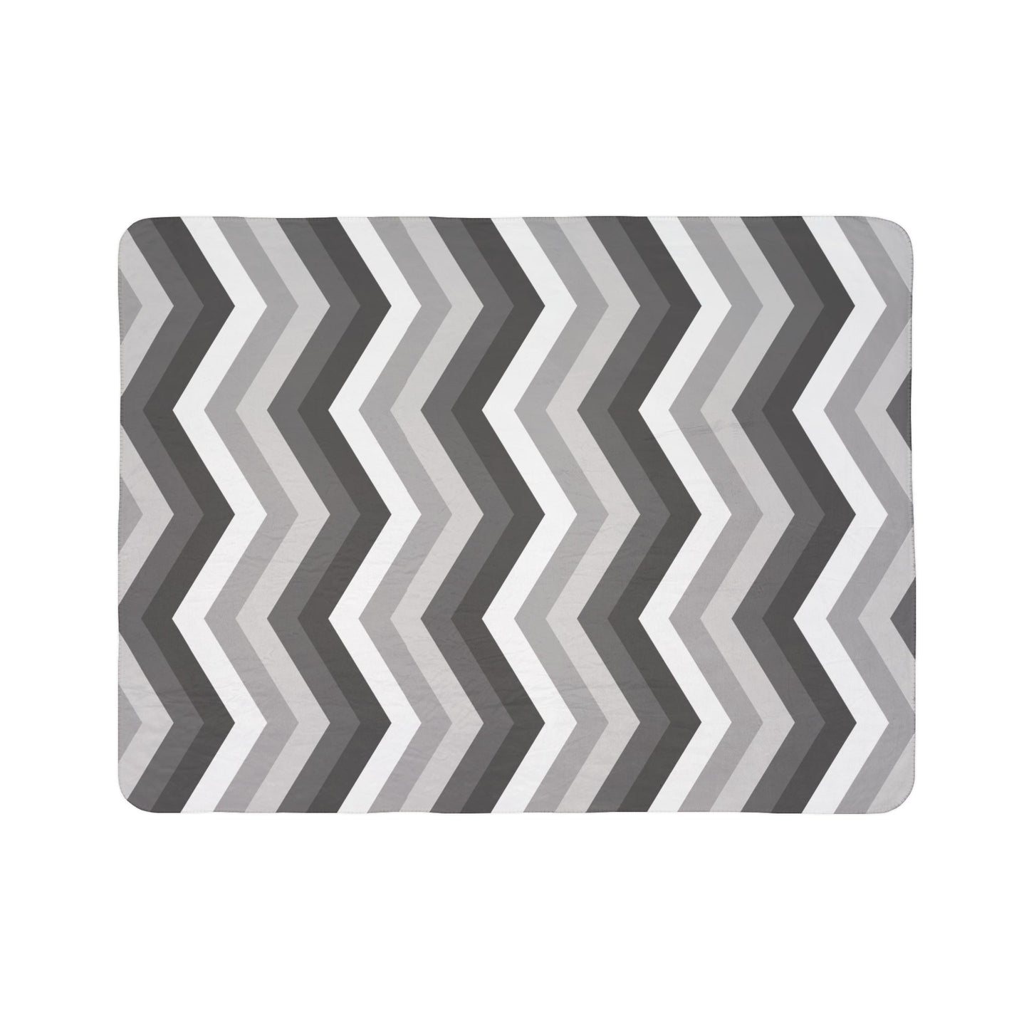 Grey Chevron Sherpa Fleece Blanket — Cozy Grey Throw