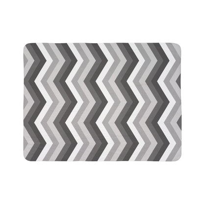 Grey Chevron Sherpa Fleece Blanket — Cozy Grey Throw