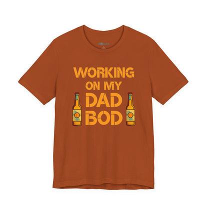 "Working On My Dad Bod" Funny Father's Day Tee with Beer Graphic