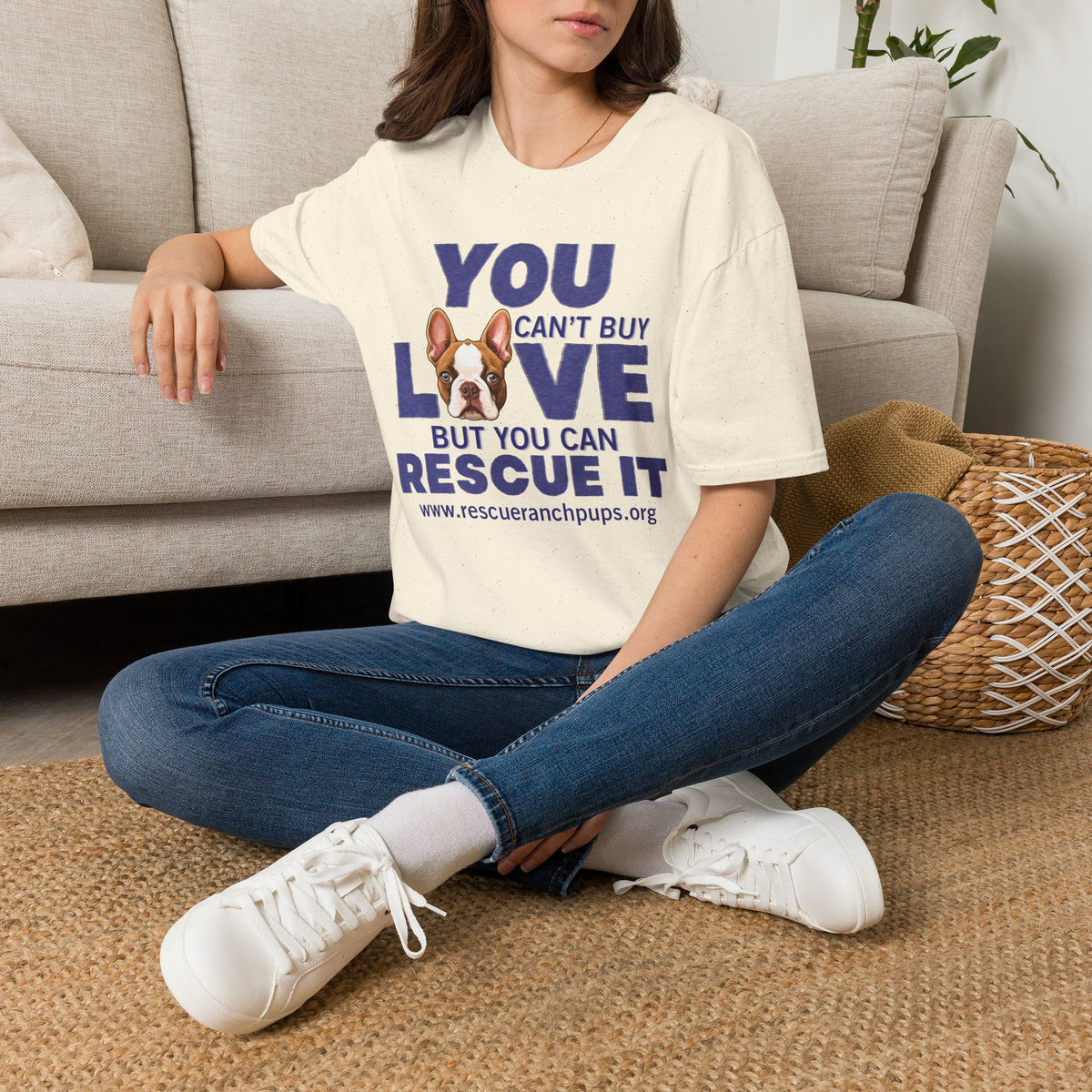 Rescue Love T-Shirt — "You Can’t Buy Love but You Can Rescue It" Dog Graphic Tee