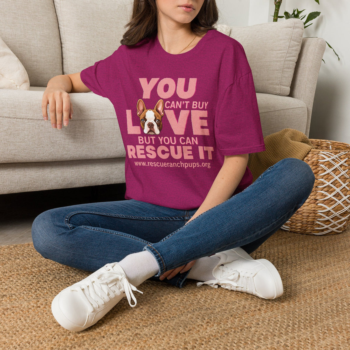 Rescue Love T-Shirt — "You Can’t Buy Love but You Can Rescue It" Dog Graphic Tee