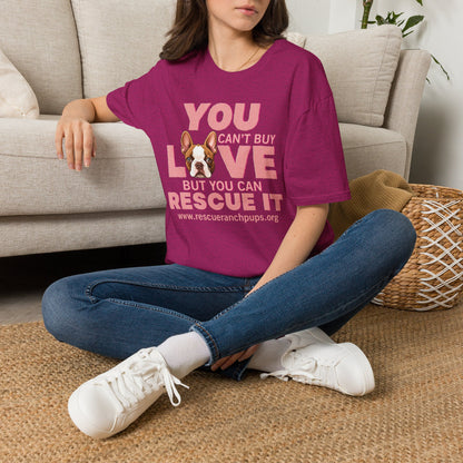 Rescue Love T-Shirt — "You Can’t Buy Love but You Can Rescue It" Dog Graphic Tee