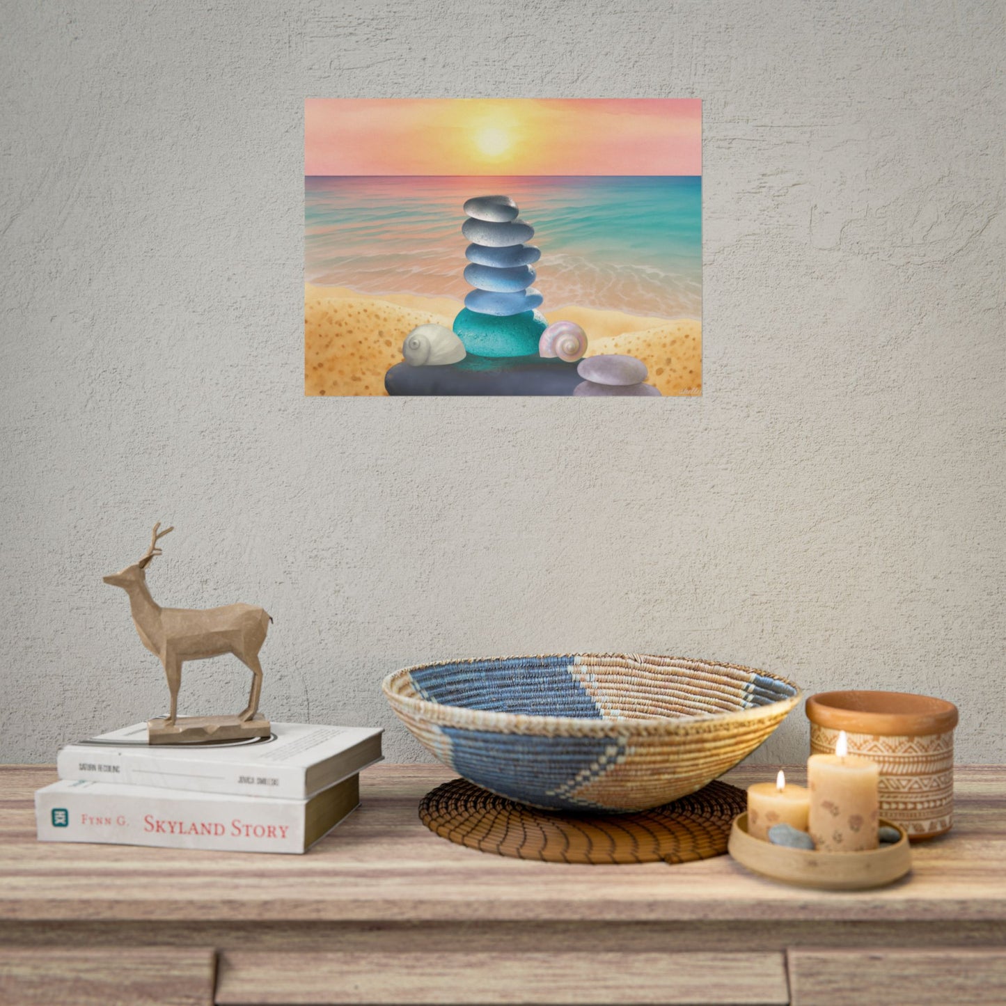 "Found By the Shore" Rolled Poster - Calming Sea Glass Wall Print
