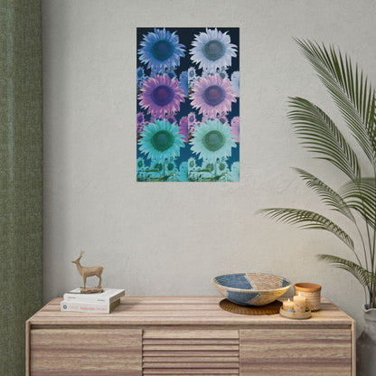 "Electric Bloom" Rolled Poster — Pastel Pop Sunflower Art Print
