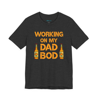 "Working On My Dad Bod" Funny Father's Day Tee with Beer Graphic