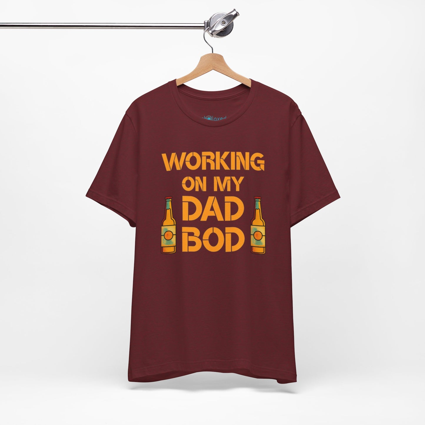 "Working On My Dad Bod" Funny Father's Day Tee with Beer Graphic
