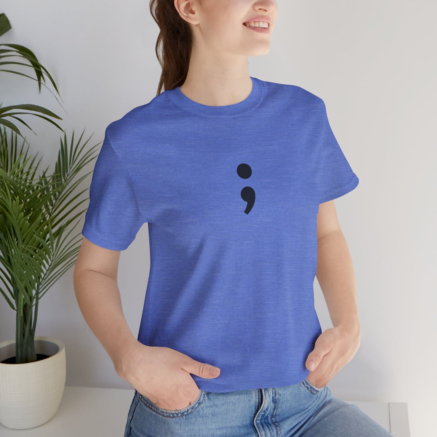 Semicolon Minimalist Tee — Mental Health Awareness T-Shirt