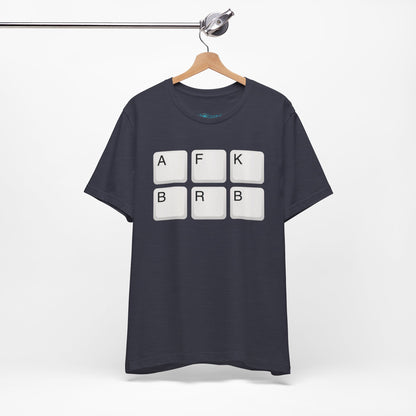 "AFK BRB" T-Shirt — Gamer Humor Keyboard Keys Graphic Tee