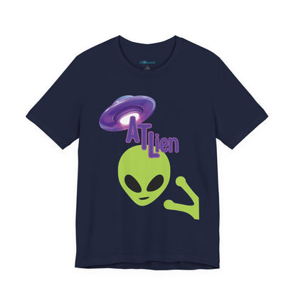 ATL Alien Graphic T-Shirt – Green Alien & Purple UFO Tee