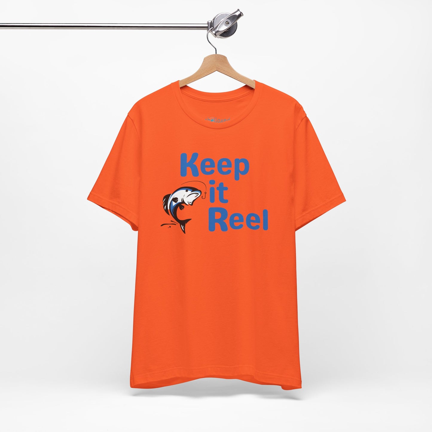 "Keep It Reel" Fishing T-Shirt — Funny Angler Tee with Jumping Fish Design