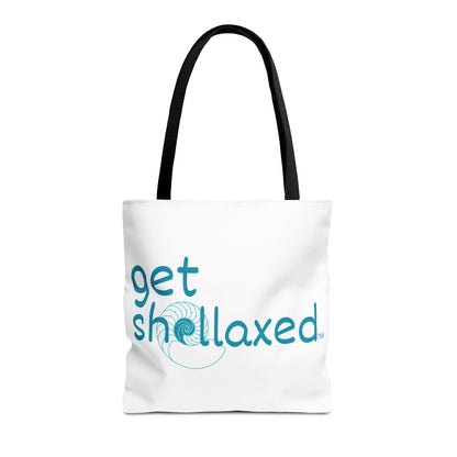 "Get Shellaxed" Nautical Seashell Tote Bag